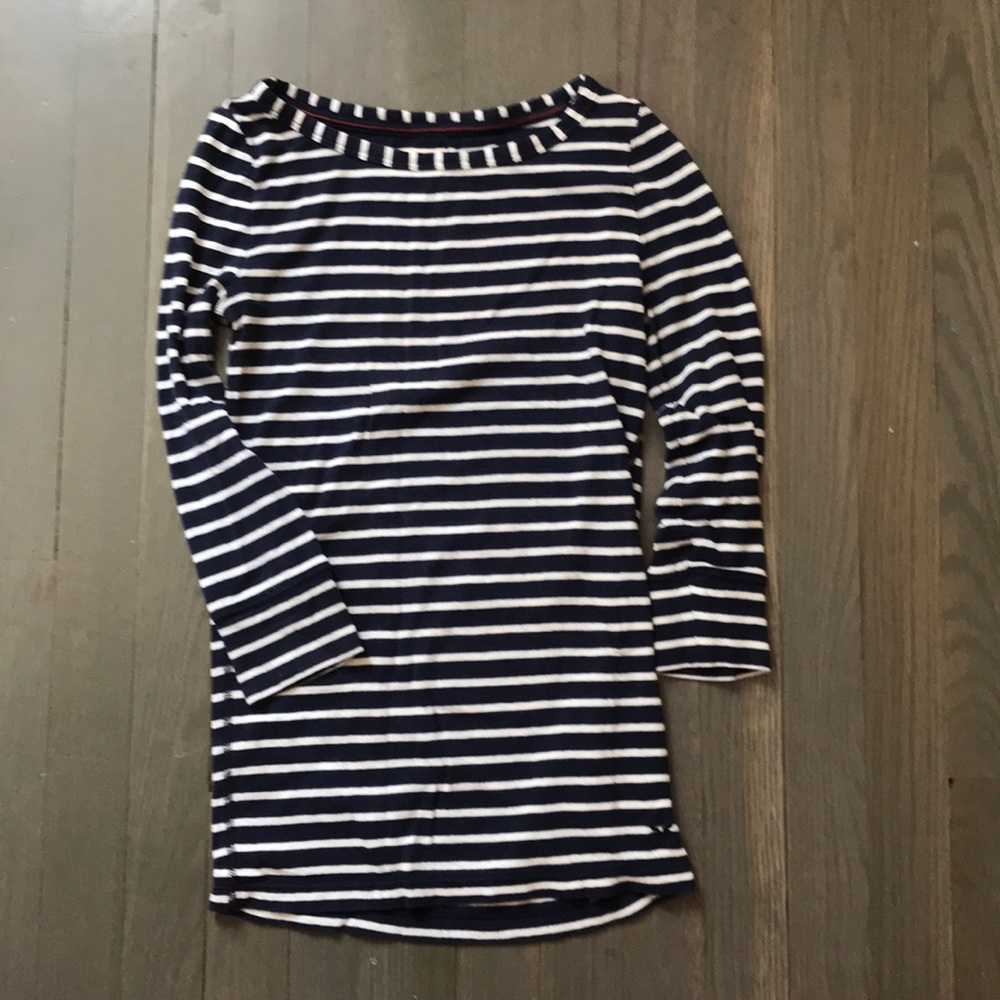 Navy and white striped 3/4 Sleeve shirt